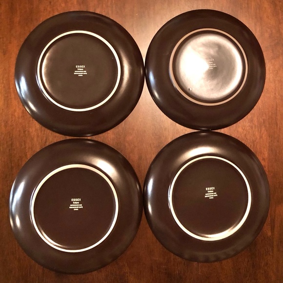 4 Essex Eclipse blue and brown 8.5 inch salad plates - Picture 4 of 6